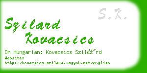 szilard kovacsics business card